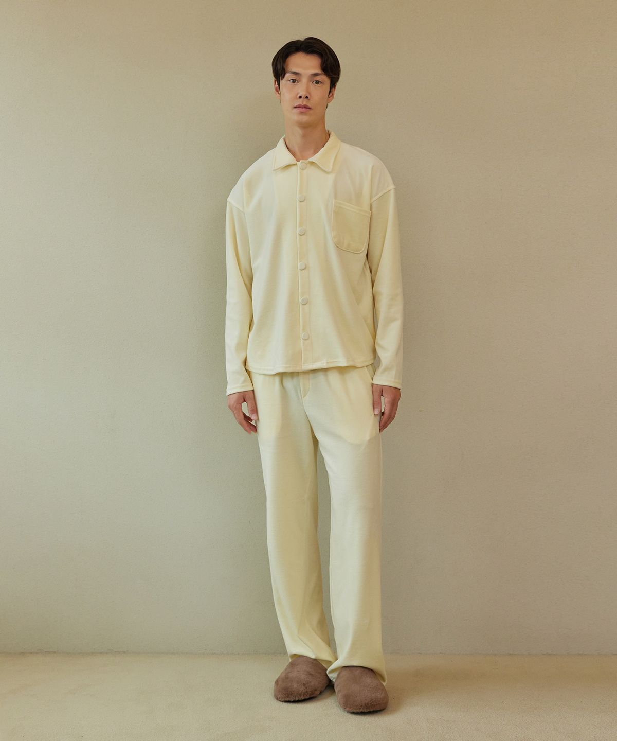 아템포(ATEMPO) VELOUR PAJAMA SET_cream (men)