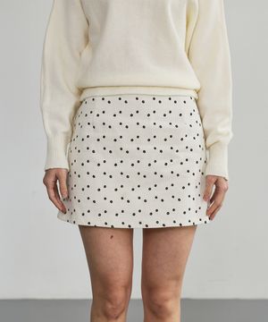 코듀로이 플라워 패턴 미니스커트