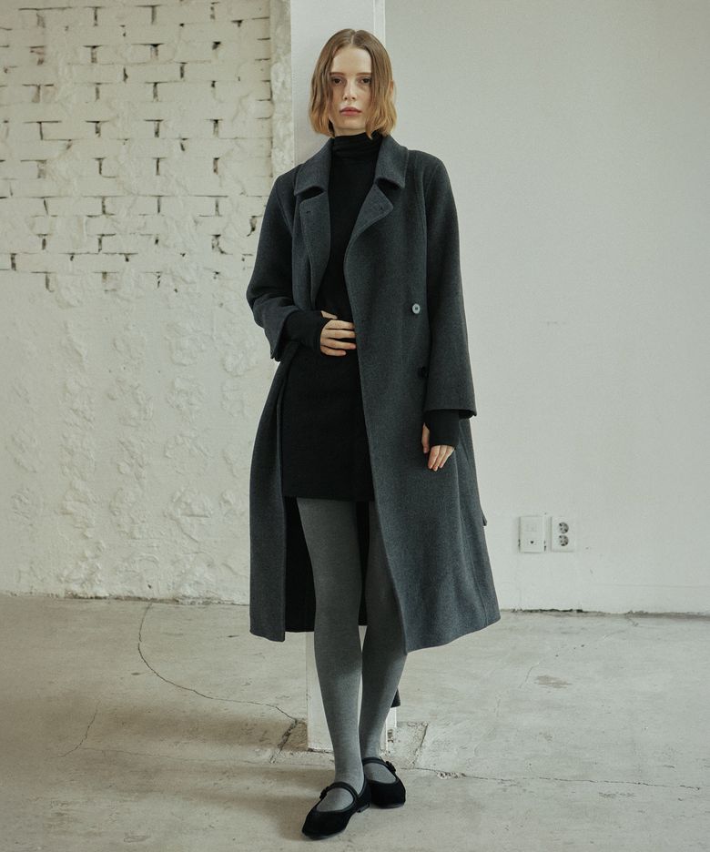 WAVE HANDMADE COAT_CHARCOAL