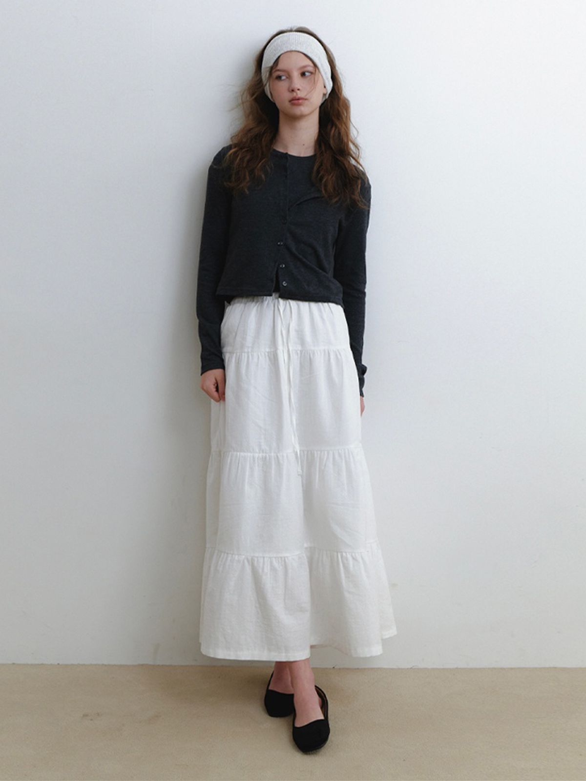 카인더베이비(KINDABABY) long cancan skirt - white
