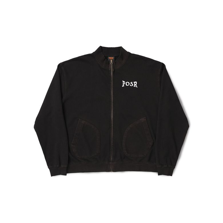 OVERDYED LOGO ZIP JACKET / BLACK