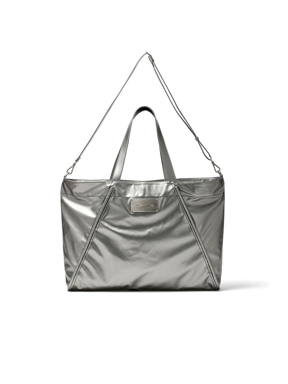MUSINSA | MATIN KIM BIG COATING TOTE BAG IN DARK SILVER
