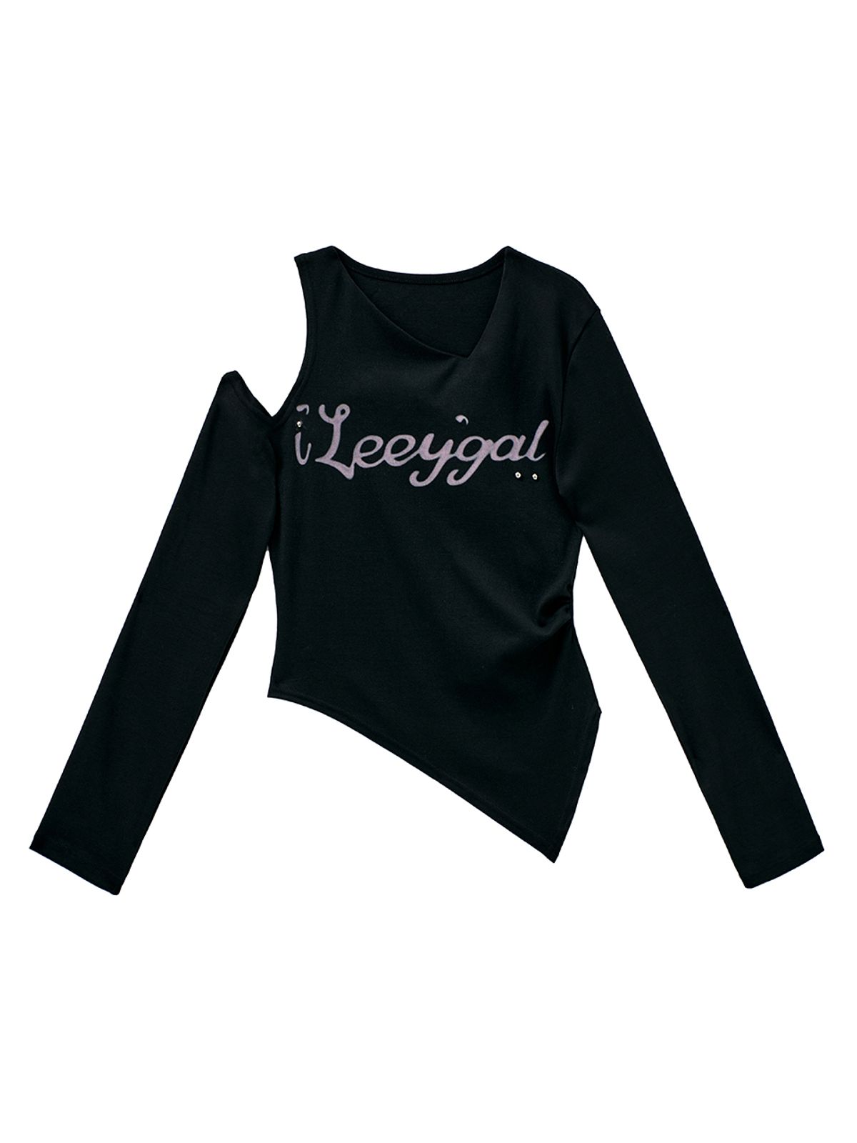 와이이이엘(YEEL) SPRAY PIERCING SLIT TOP BLACK