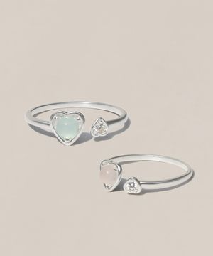 925실버 로즈쿼츠 원석 하트 반지 누닐로 / Nunilo
