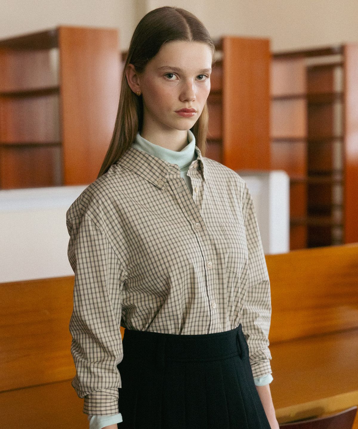 튜드먼트(TTUDEMENT) [2COLORS] GRID CHECK SHIRT