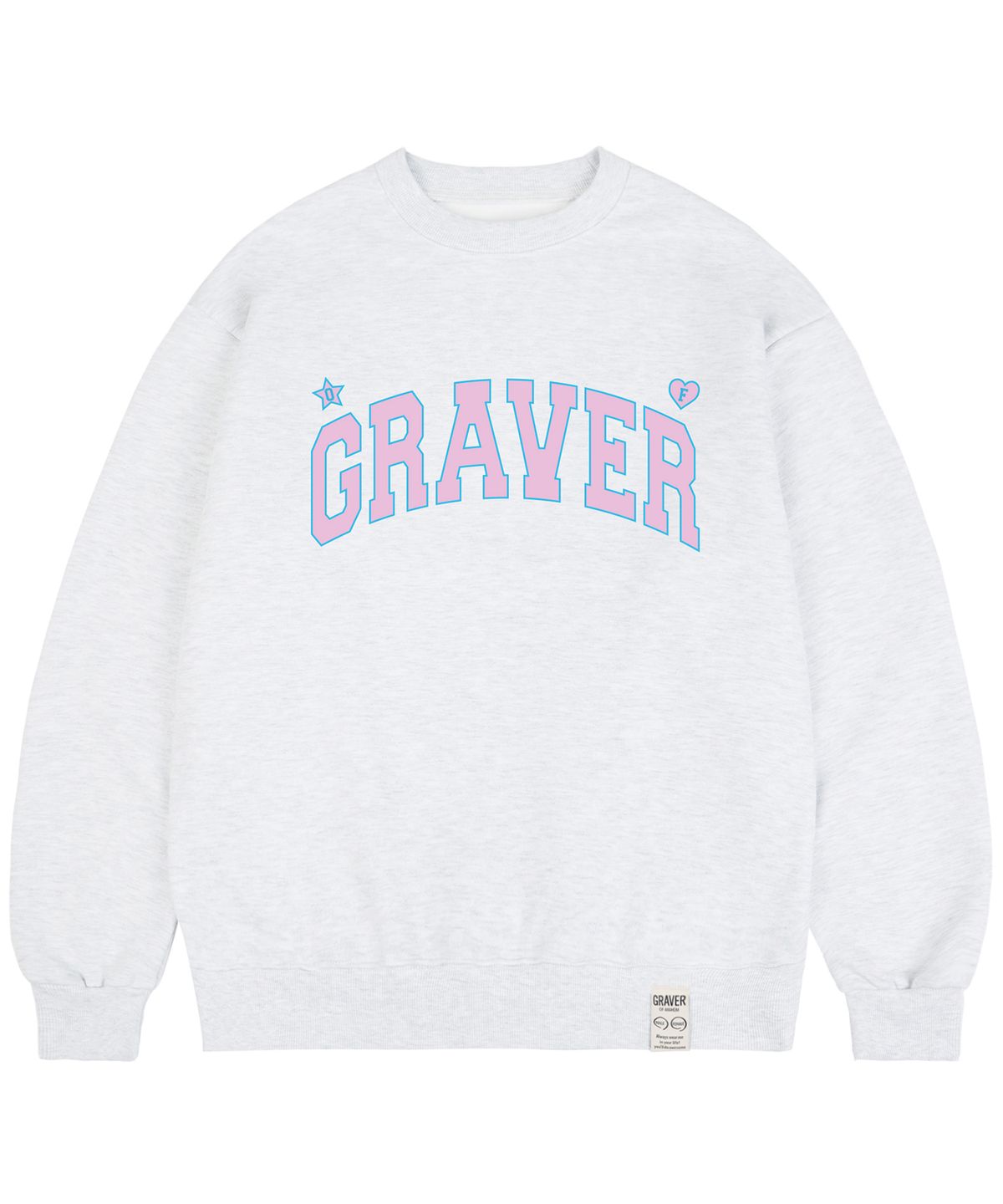 그레이버(GRAVER) [UNISEX]OF GRAVER 아치 로고 맨투맨_멜란지화이트