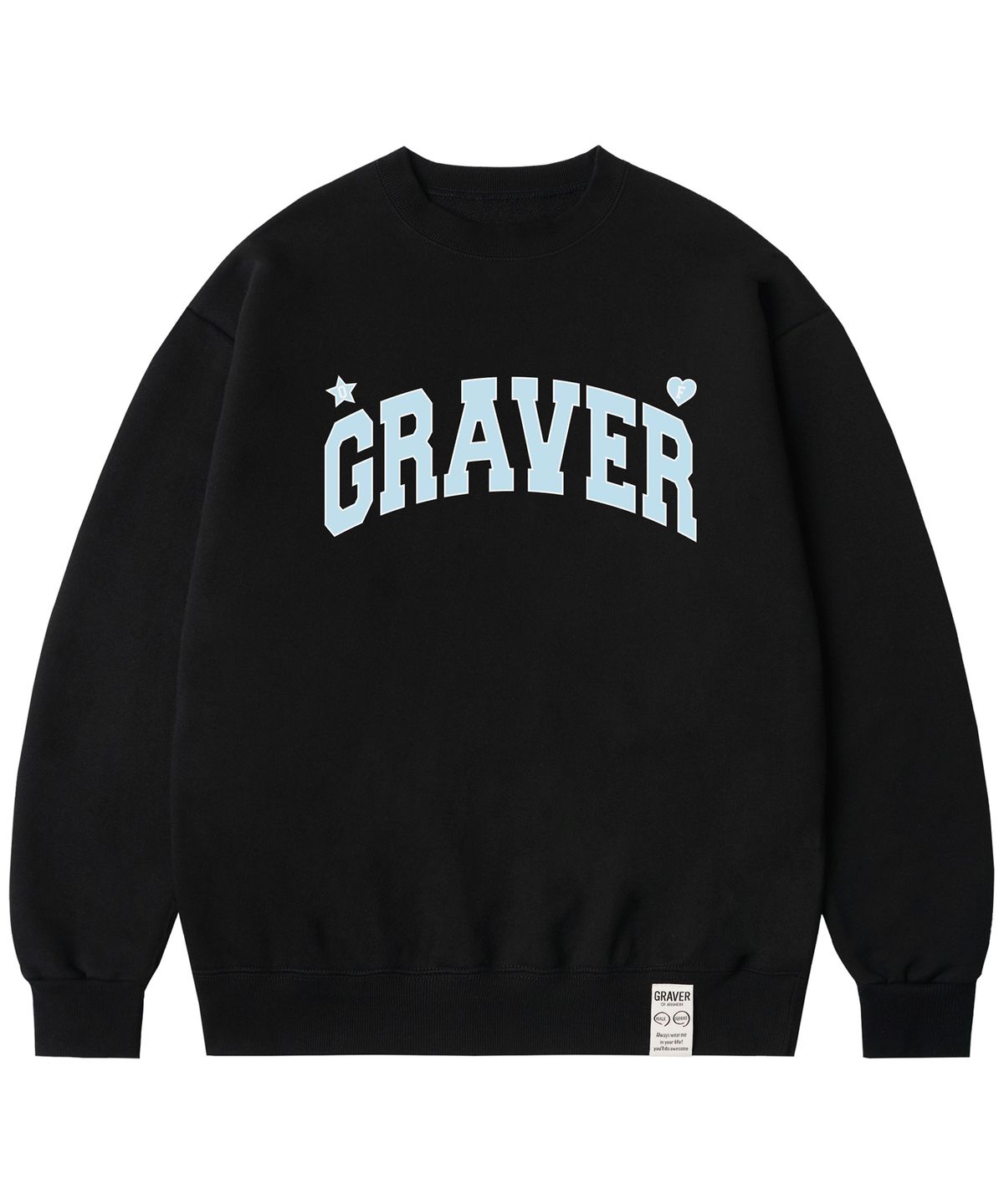 그레이버(GRAVER) [UNISEX]OF GRAVER 아치 로고 맨투맨_블랙