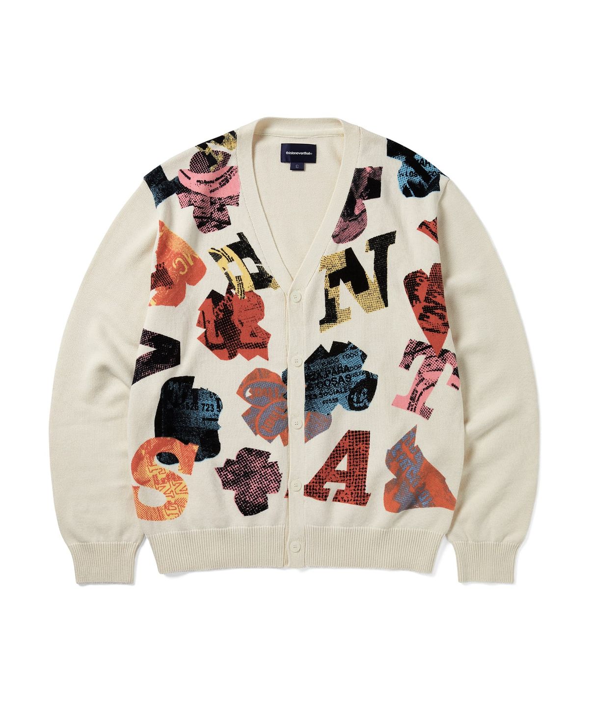 디스이즈네버댓(THISISNEVERTHAT) Broken Logo Cardigan Ivory