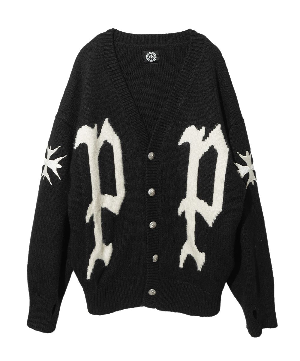 MUSINSA公式 | PUNCH DRUNK PARTIES PP Embroidered Cardigan (BLACK)