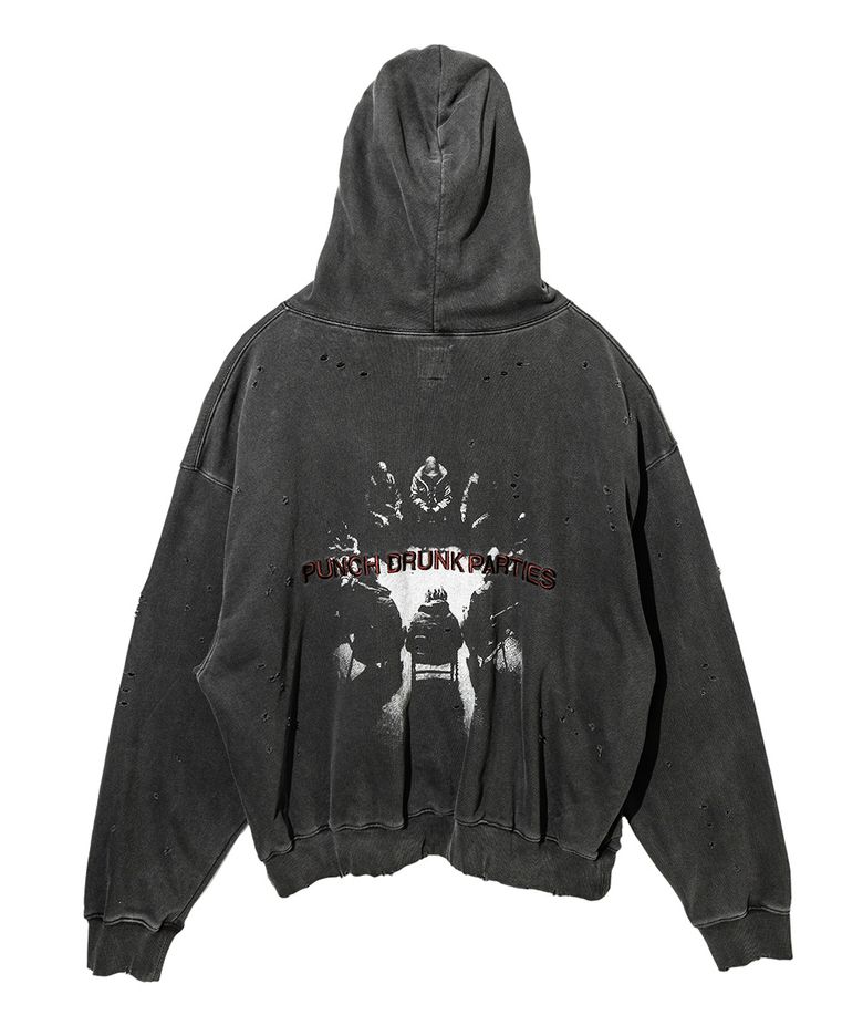 Damoim Garment Dyed Hoodie (CHARCOAL)