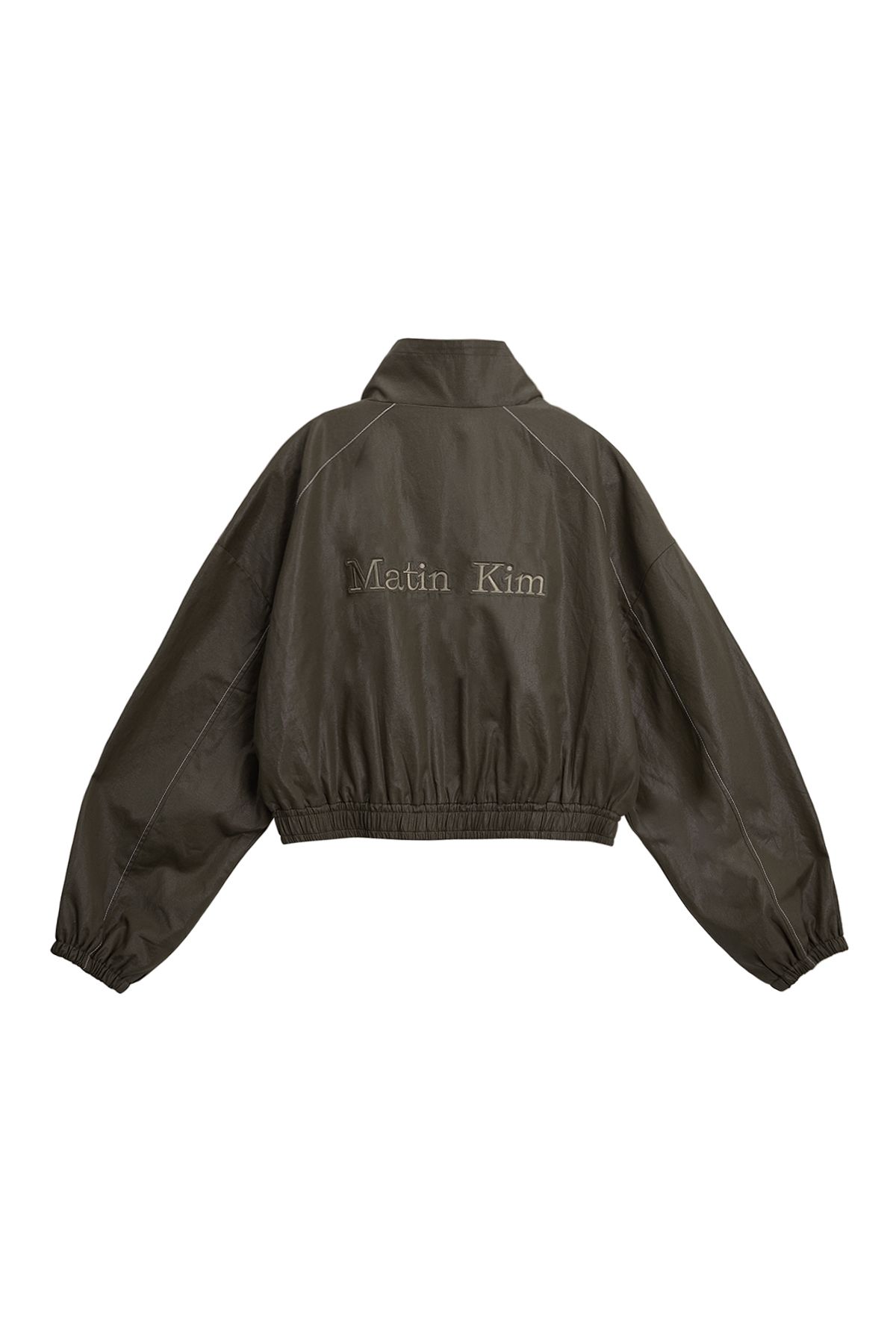마뗑킴(MATIN KIM) MATIN ROUGH COATING CROP BOMBER IN KHAKI