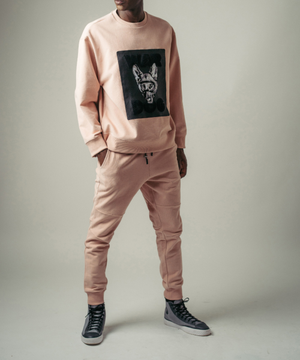 K9 소프트 피치 로고 스웨트 팬츠 인디안핑크