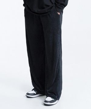 P2404 테리 와이드 트랙팬츠 [블랙]