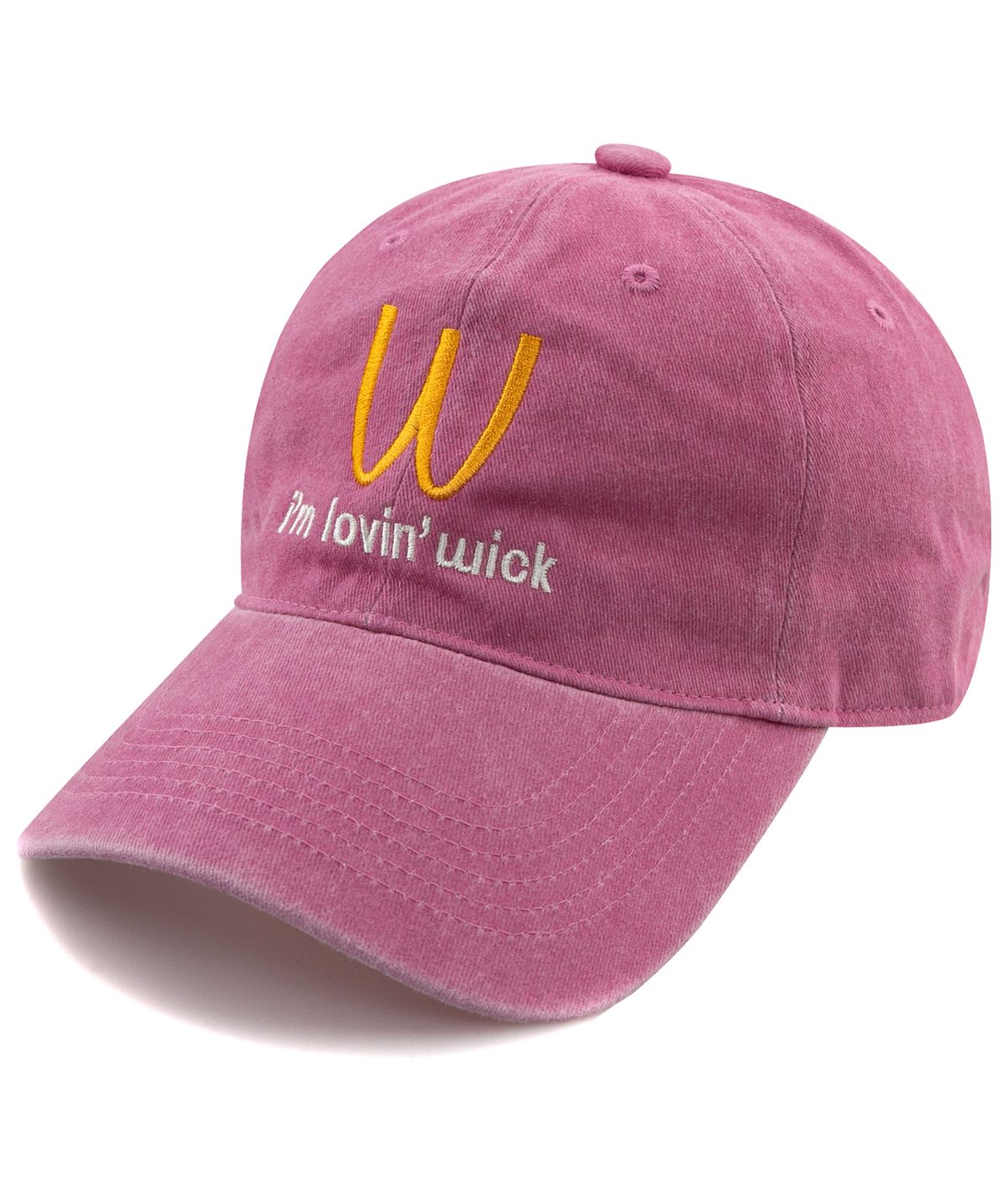 윅(WICK) Im lovin 스톤워시드 볼캡-핑크
