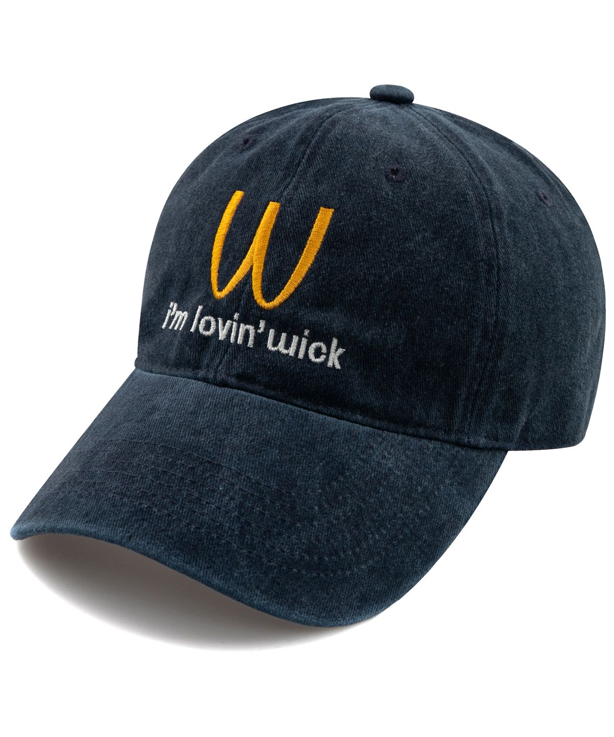 윅(WICK) Im lovin 스톤워시드 볼캡-네이비