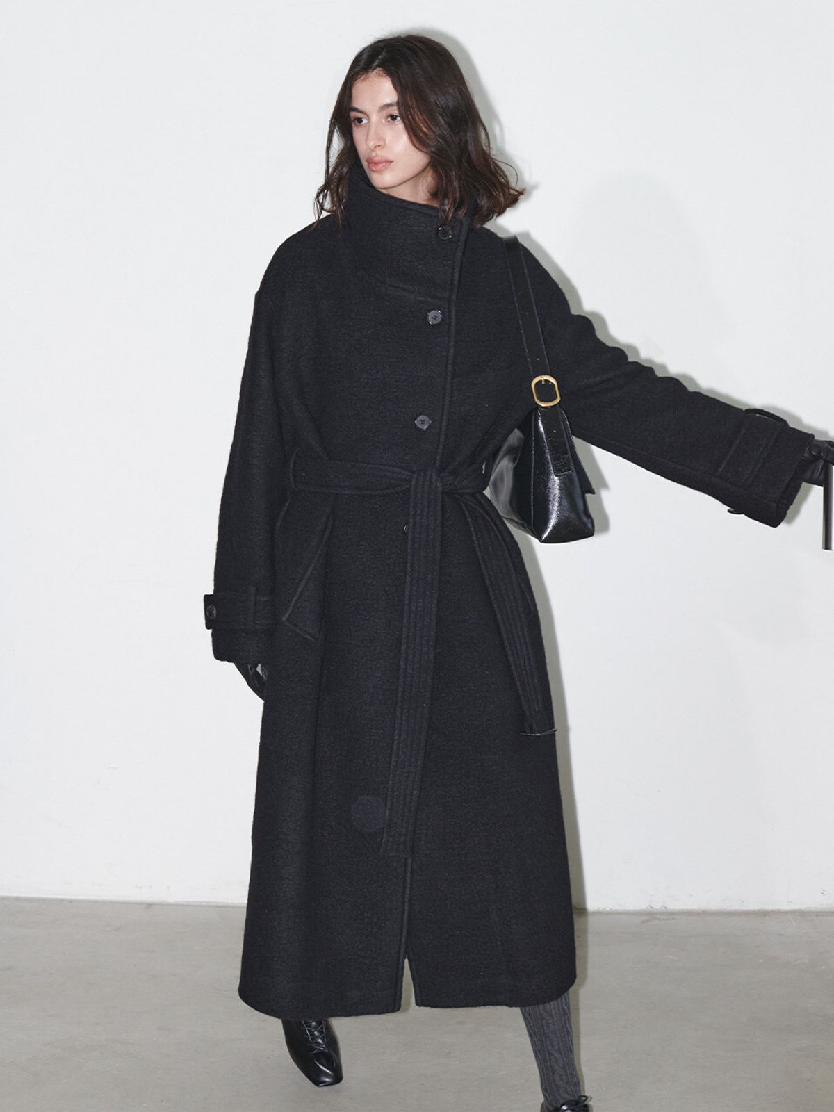 루에브르(LOEUVRE) Belted High-Neck Long Coat SW5XH914-10