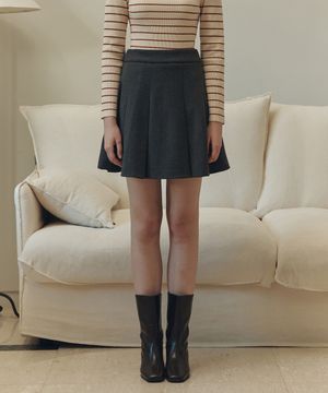 클라우디 플리츠 스커트 / 그레이