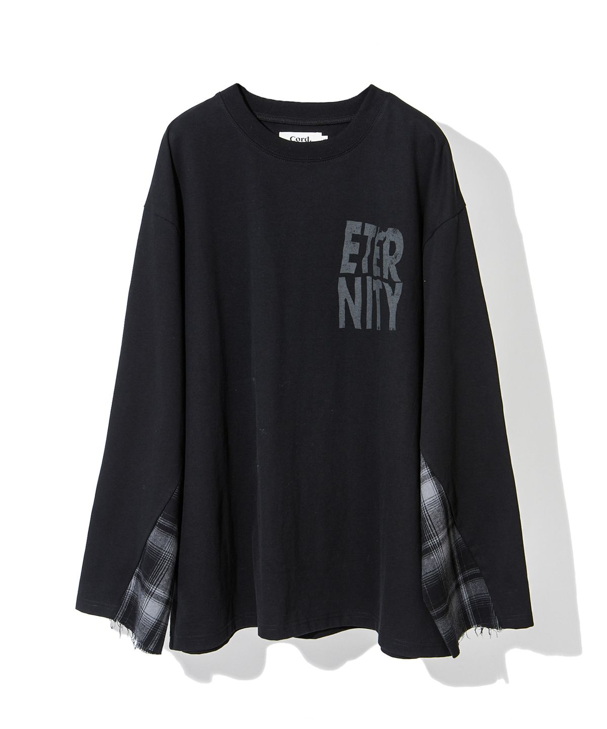 코드(CORD) 더블 레이어드 워시드 L/S T_BK