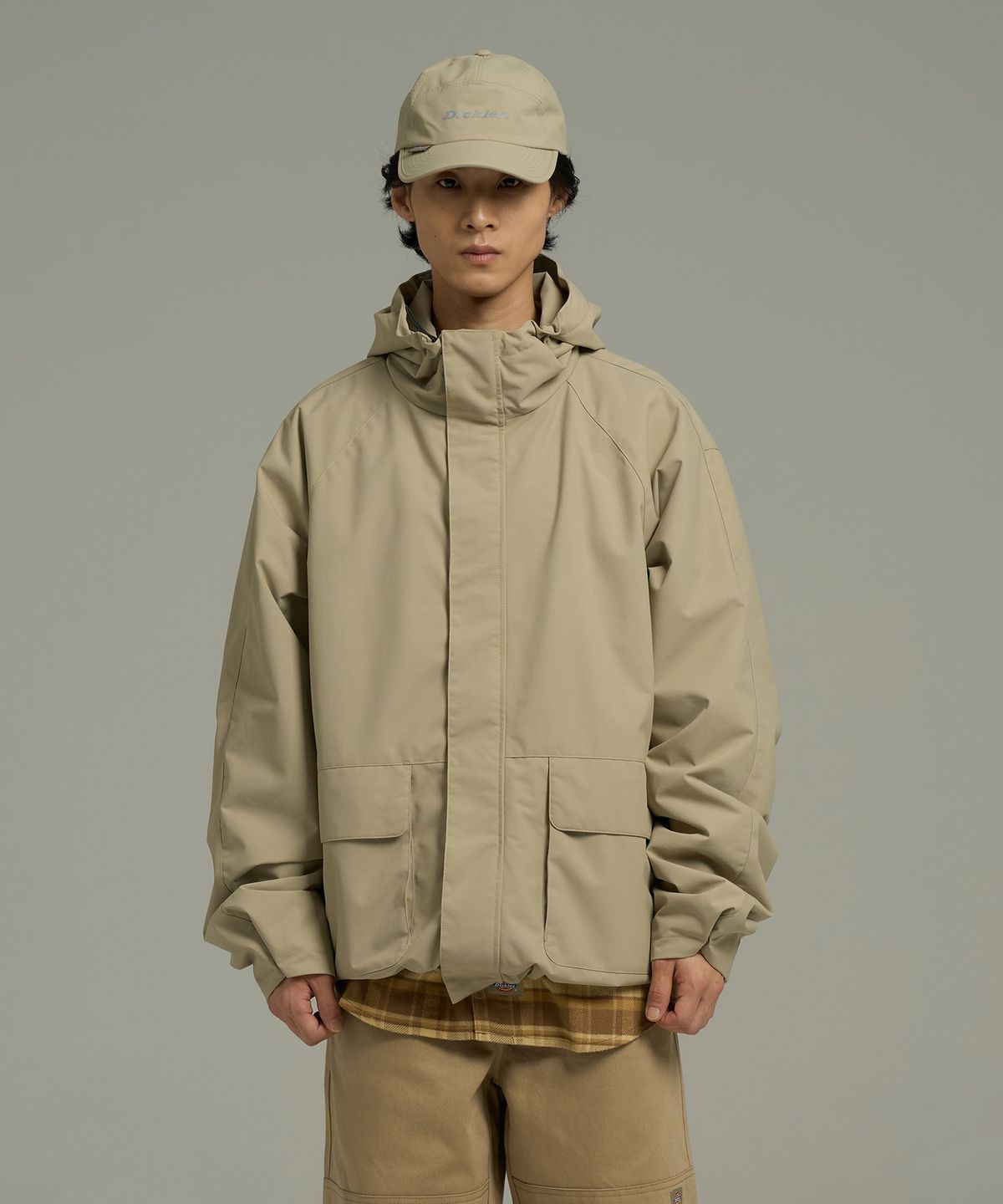 디키즈(DICKIES) 코듀라 윈드브레이커 레인 재킷 Khaki