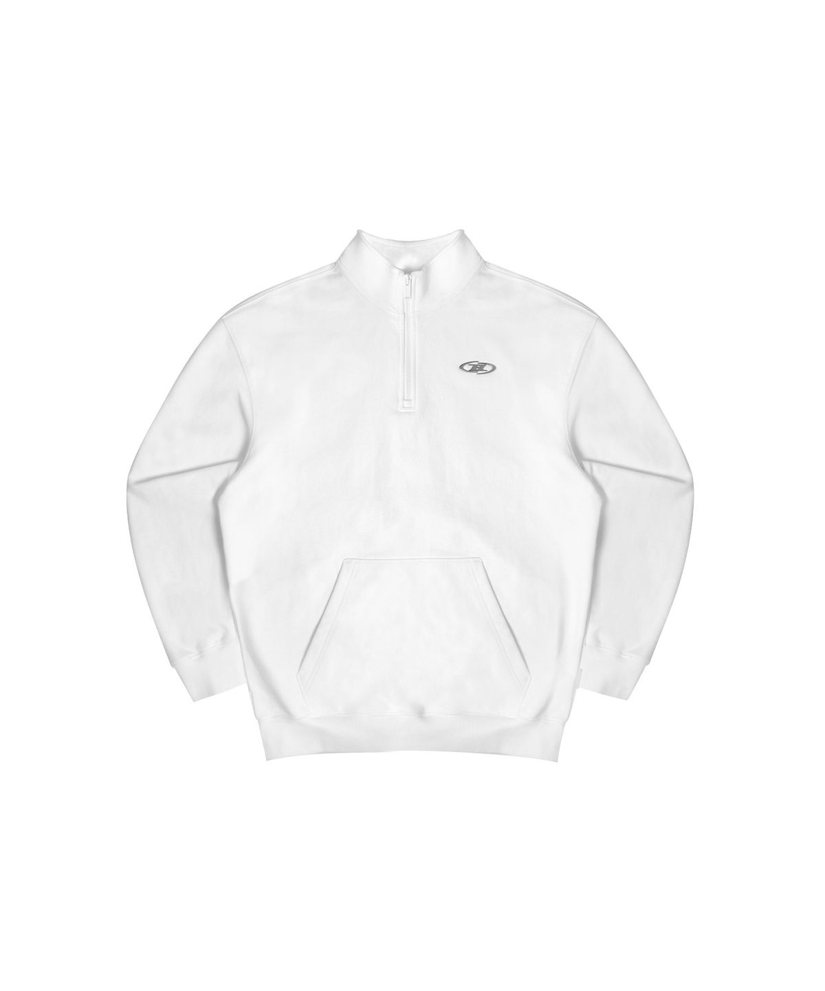 본투윈(BORN TO WIN) CHROME B HALF ZIP-UP SWEATSHIRTS [WHITE]