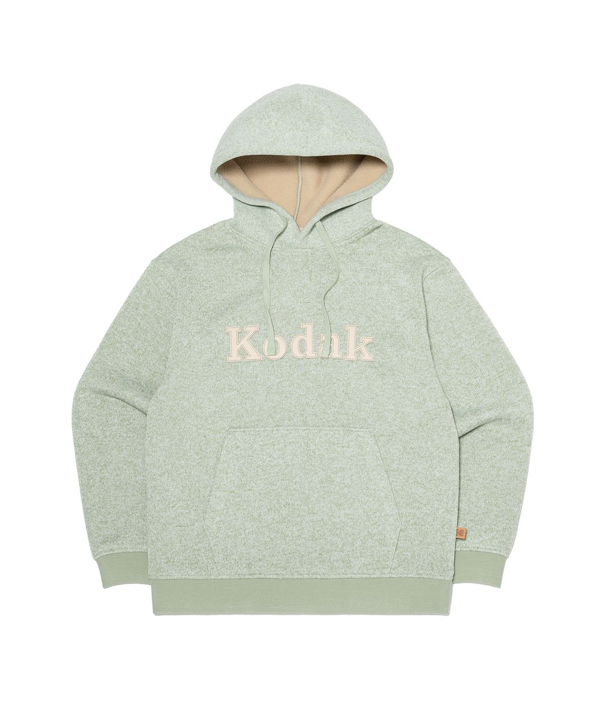 코닥(KODAK) 브라우니 세미오버핏 라이트웜 기모 후드 MINT GREEN