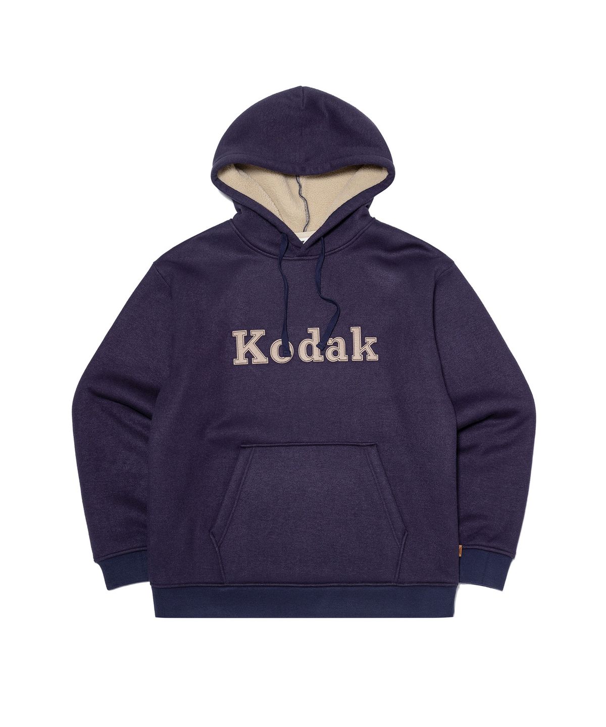 코닥(KODAK) 브라우니 세미오버핏 라이트웜 기모 후드 NAVY