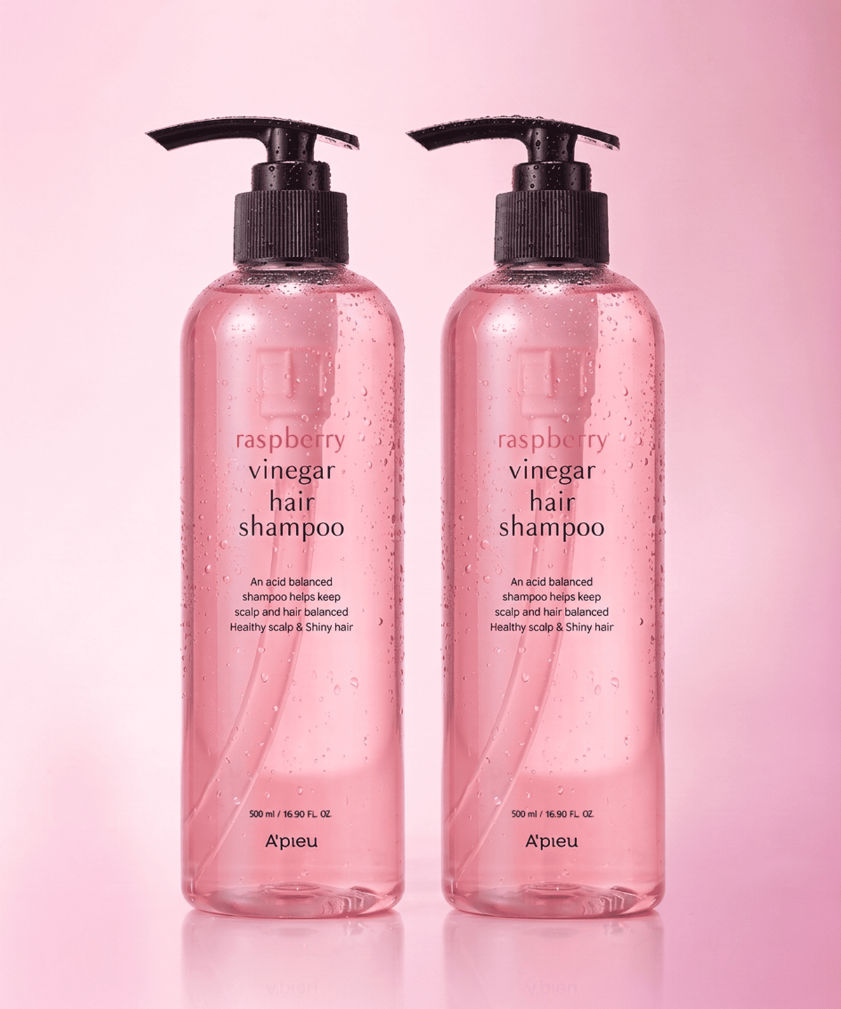 어퓨(APIEU) [2개] 라즈베리 식초 헤어 샴푸 500ml *2