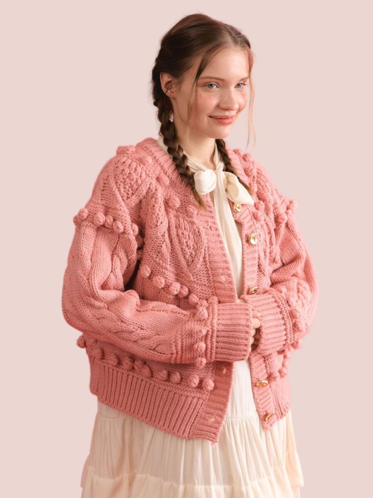 패브릭서울(FABRICSEOUL) wool pompom knit cardigan