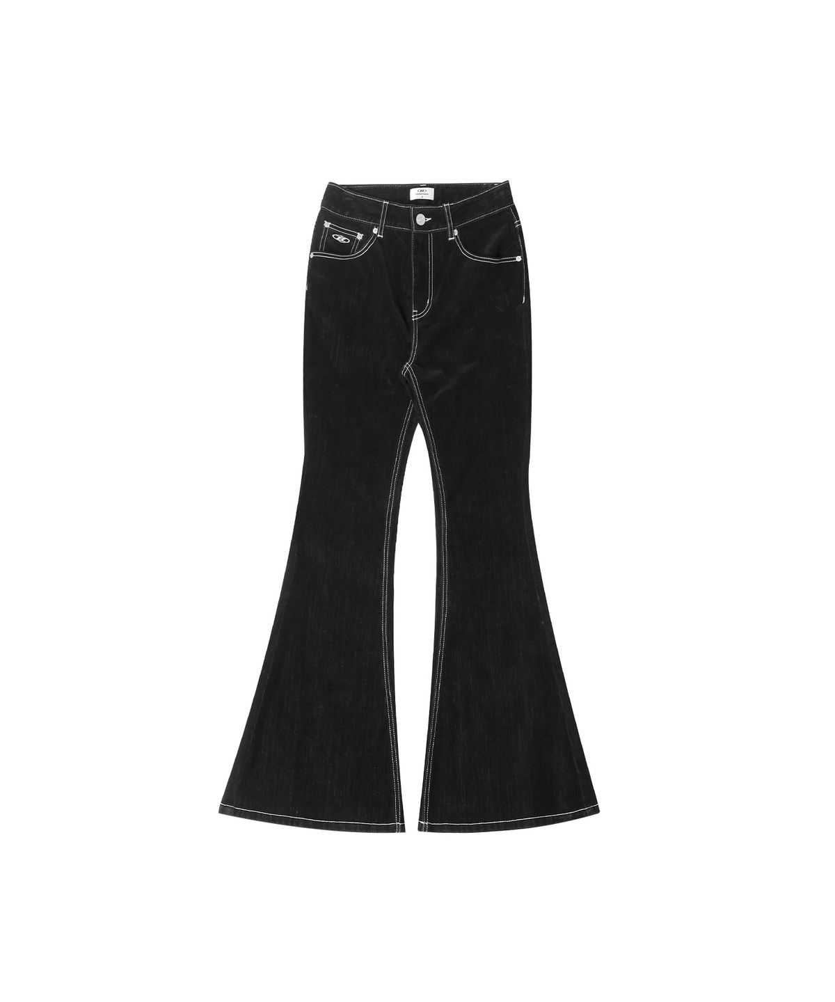 본투윈(BORN TO WIN) VELVET DENIM SLIM BOOTS CUT PANTS [BLACK]