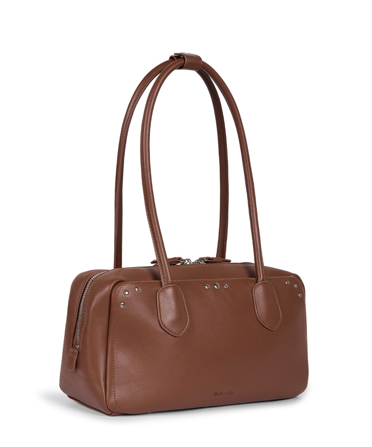 トートバッグ ROCKCAKE Square Leather Stud Middle Bag Wine RC24BG00600 MUSINSA | ROCKCAKE Square Leather Stud Middle Bag - Brown