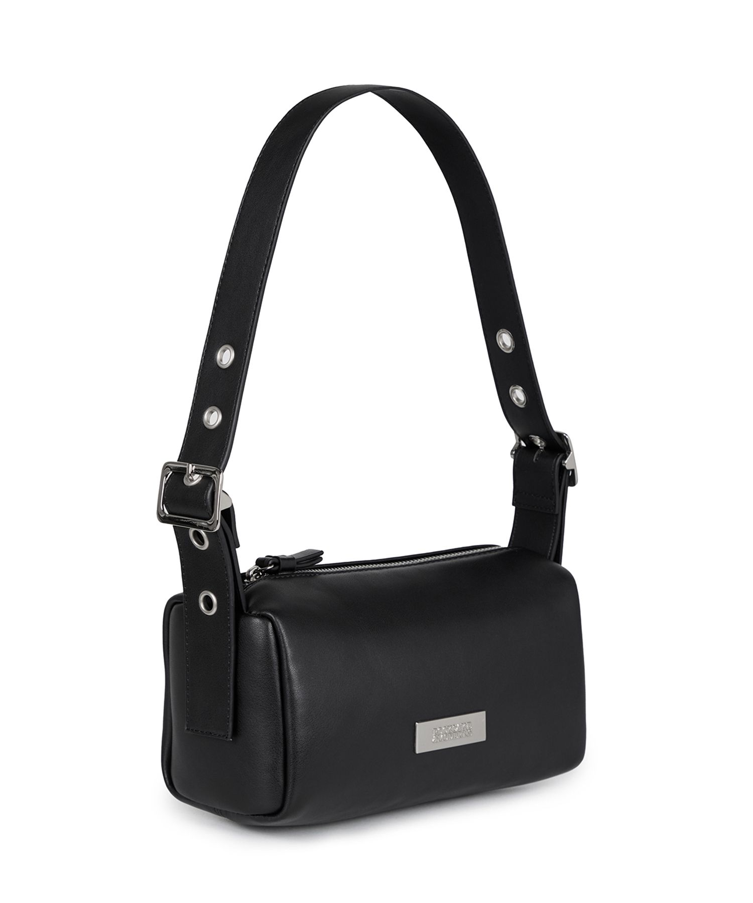 トートバッグ ROCKCAKE Square Leather Belt Shoulder Bag Ivory RC24BG00700 MUSINSA | ROCKCAKE Square Leather Belt Shoulder Bag - Black