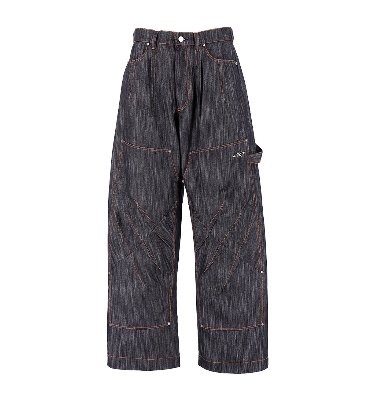에르 바이 에러리스트(ERR BY ERRORIST) CLAW DOUBLE KNEE DENIM PANTS [BLACK]