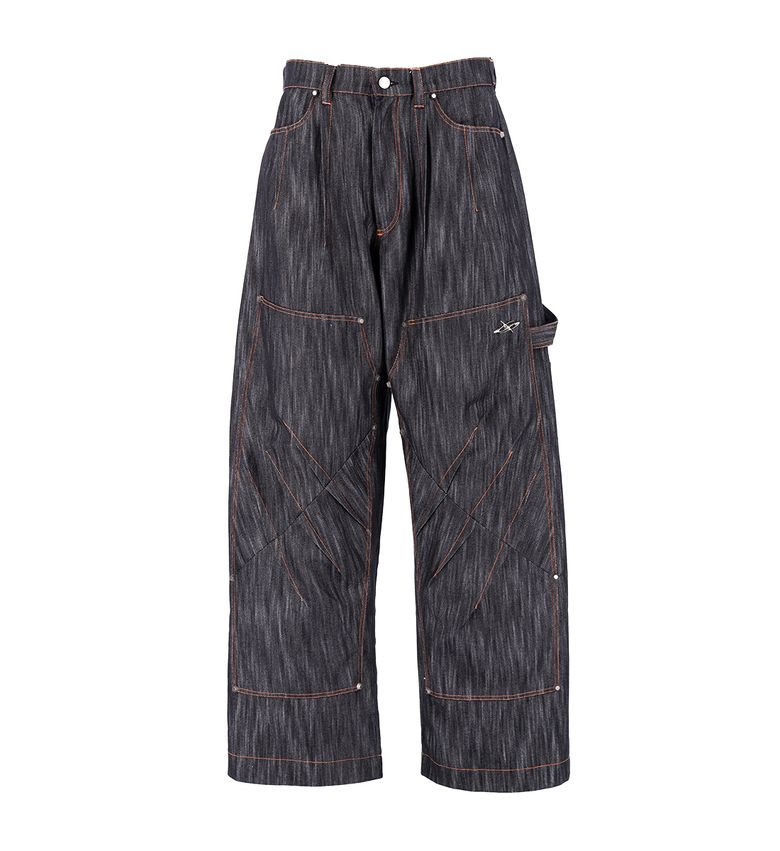 CLAW DOUBLE KNEE DENIM PANTS [BLACK]