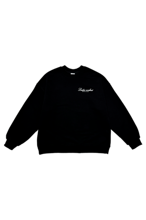 워크아웃 로고 메가 오버핏 맨투맨 스웨트셔츠 [블랙]