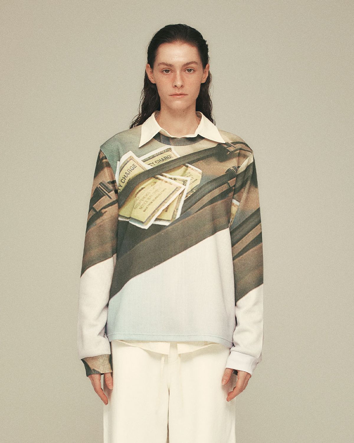 씬(SEEN) PRINTING KNIT LONG SLEEVE (Ticket)