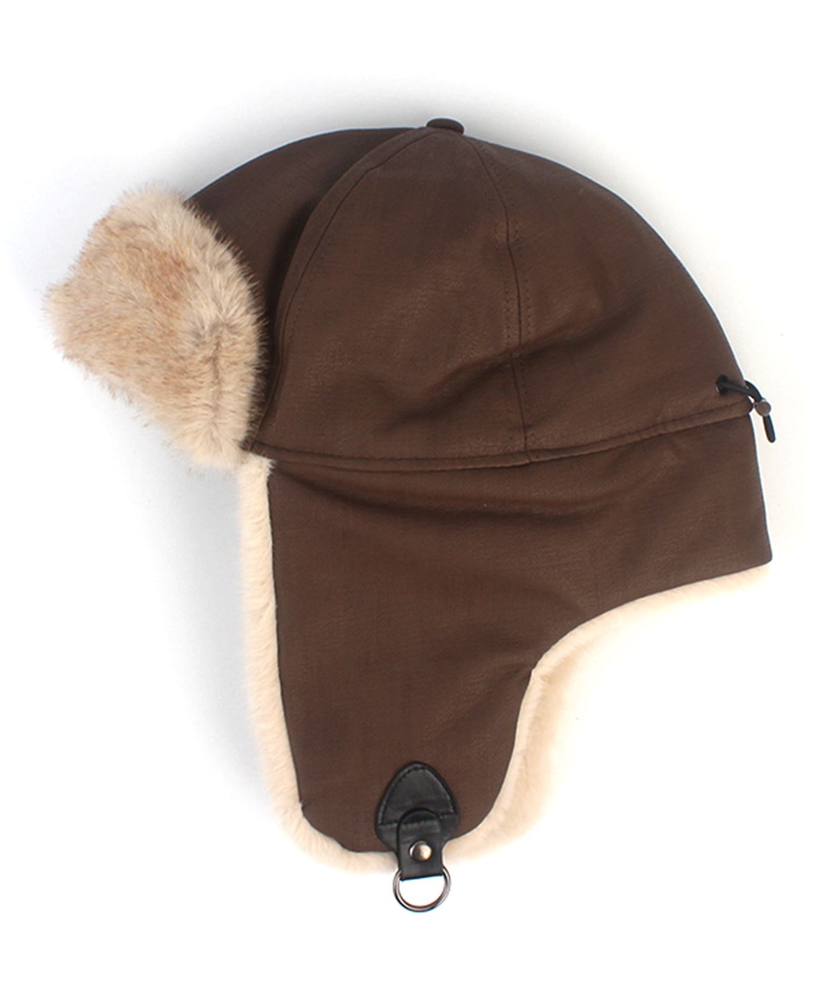 유니버셜 케미스트리(UNIVERSAL CHEMISTRY) Crack Leather Brown Aviator Hat 에비에이터햇