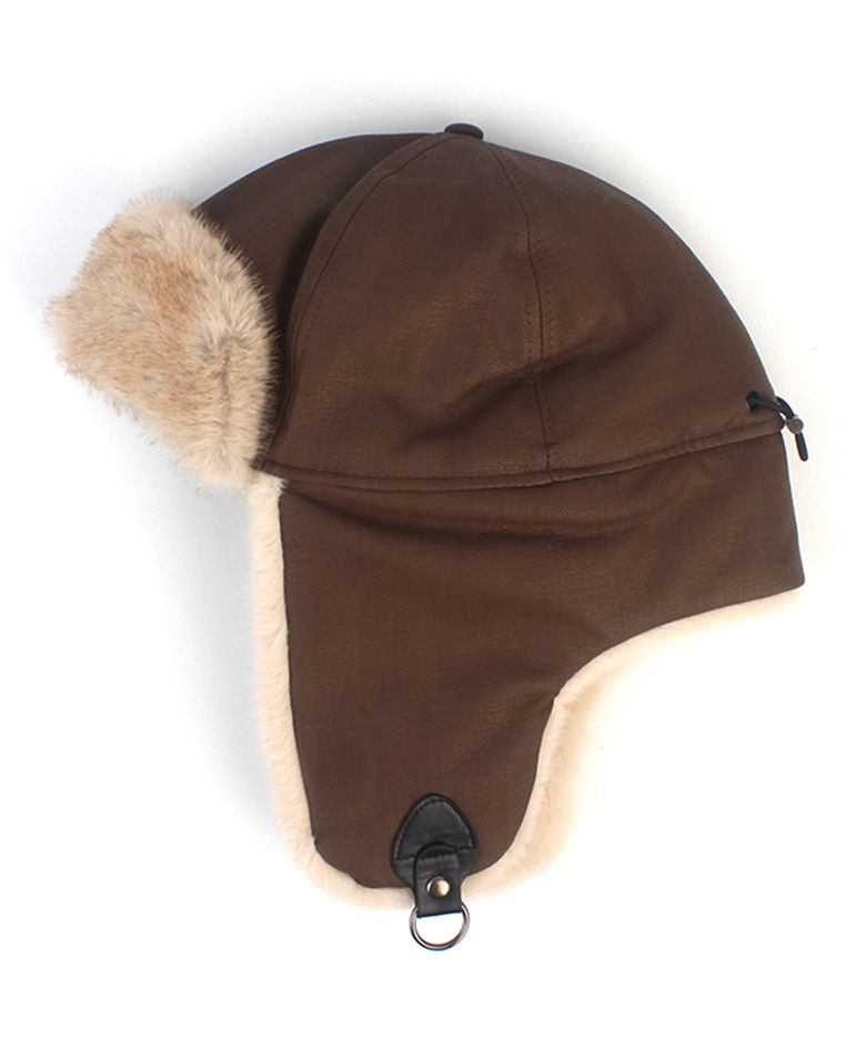 Crack Leather Brown Aviator Hat 에비에이터햇