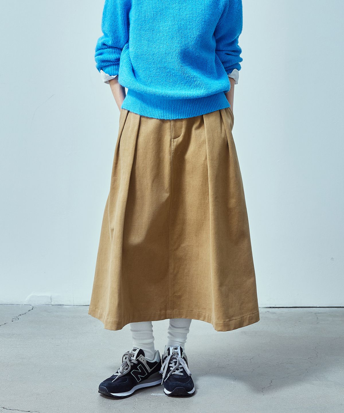 유니폼브릿지(UNIFORM BRIDGE) chino long skirt(womens) beige