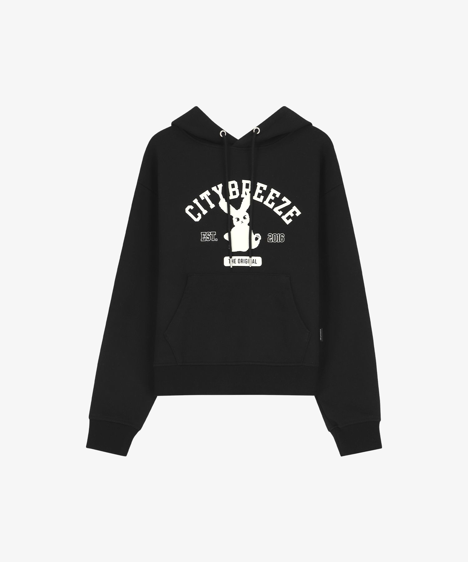 citybreeze★韓国★人気★流行★SLEEVE SHIRRING HOOD JUMPER MUSINSA | CITYBREEZE City Fluffy Graphic Hoodie_BLACK