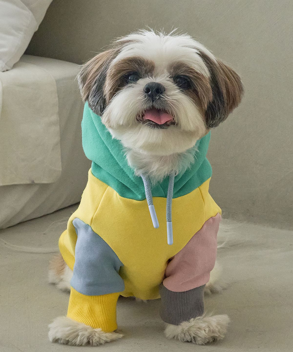 슈퍼펫(SUPERPET) 강아지 기모 컬러풀 후드티셔츠 S-5XL 옐로우