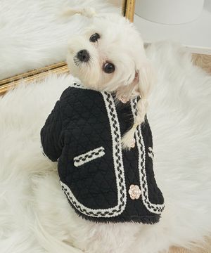 강아지옷 트위드 조끼 블랙