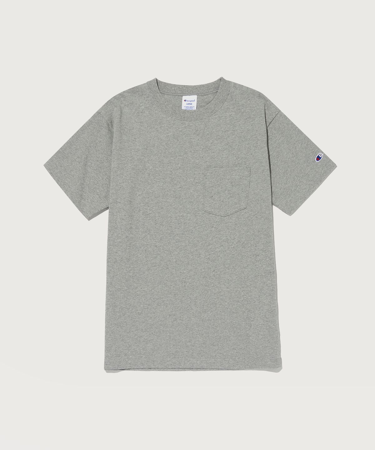 챔피온(CHAMPION) 베이직 포켓 반팔 티셔츠 Normal Grey