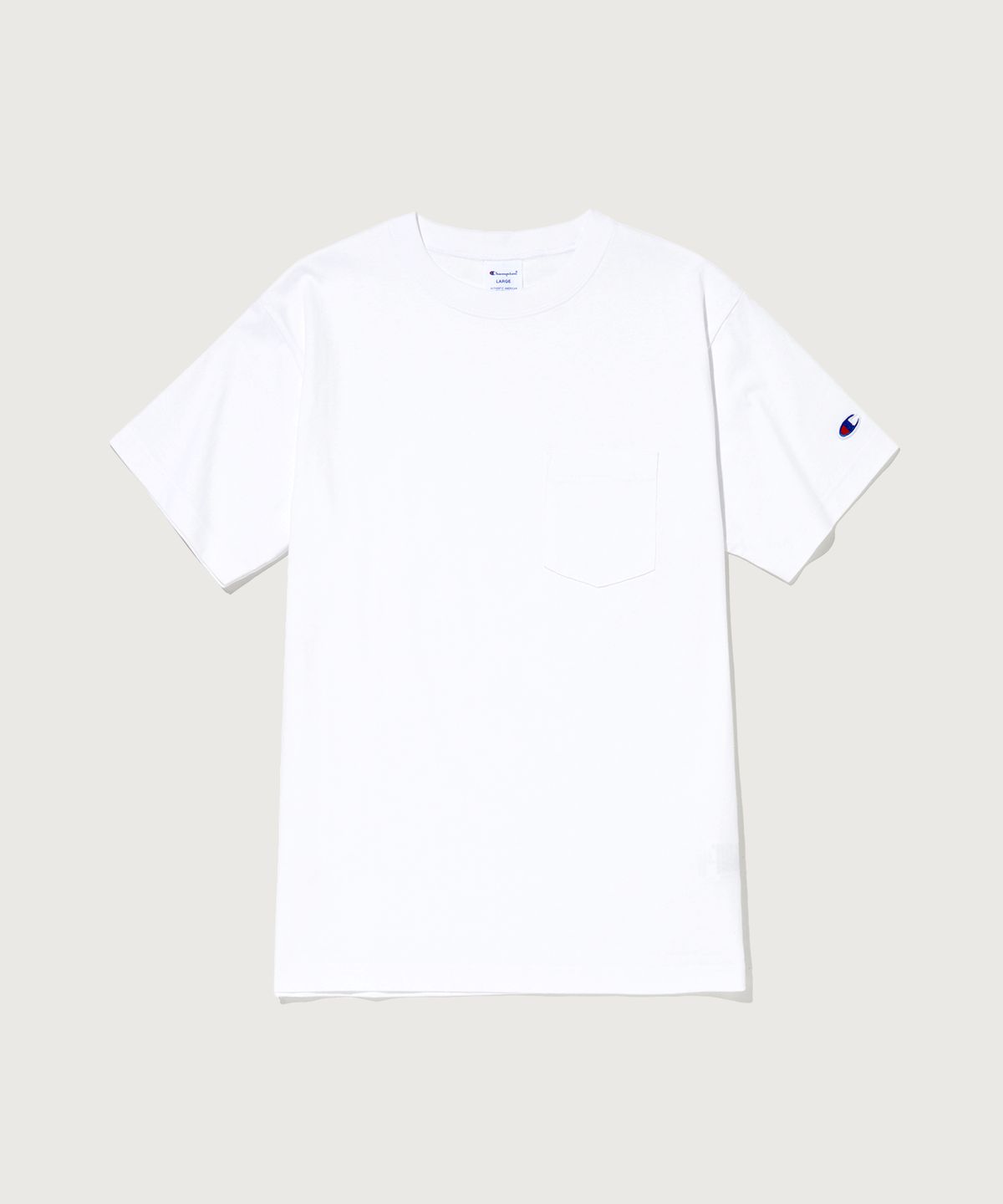 챔피온(CHAMPION) 베이직 포켓 반팔 티셔츠 White