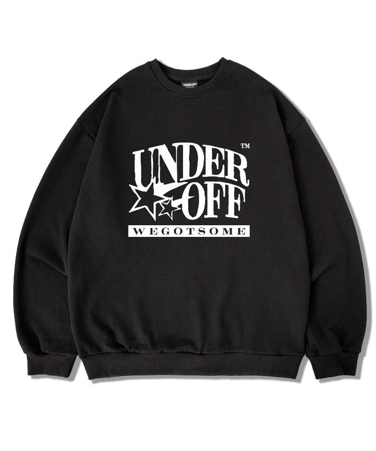 언더오프(UNDEROFF) 어센틱 릴렉스드 맨투맨 투스타 스웨트 블랙