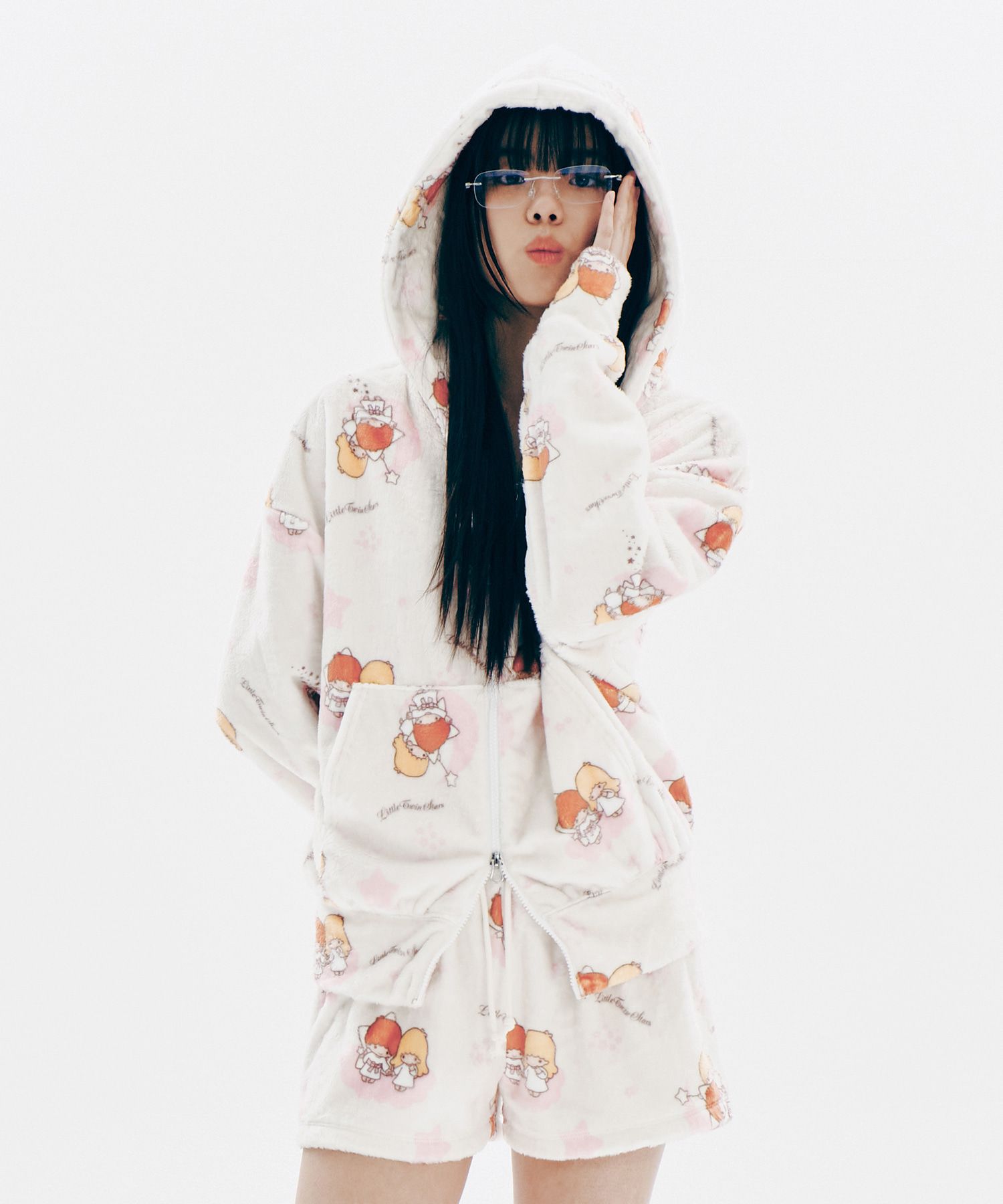 ◆YOUHEE X LITTLE TWIN STARS GRAPHIC TERRY HOOD ZIP-UP SET◆ MUSINSA | YOUHEE YOUHEE x LITTLE TWIN STAR GRAPHIC TERRY