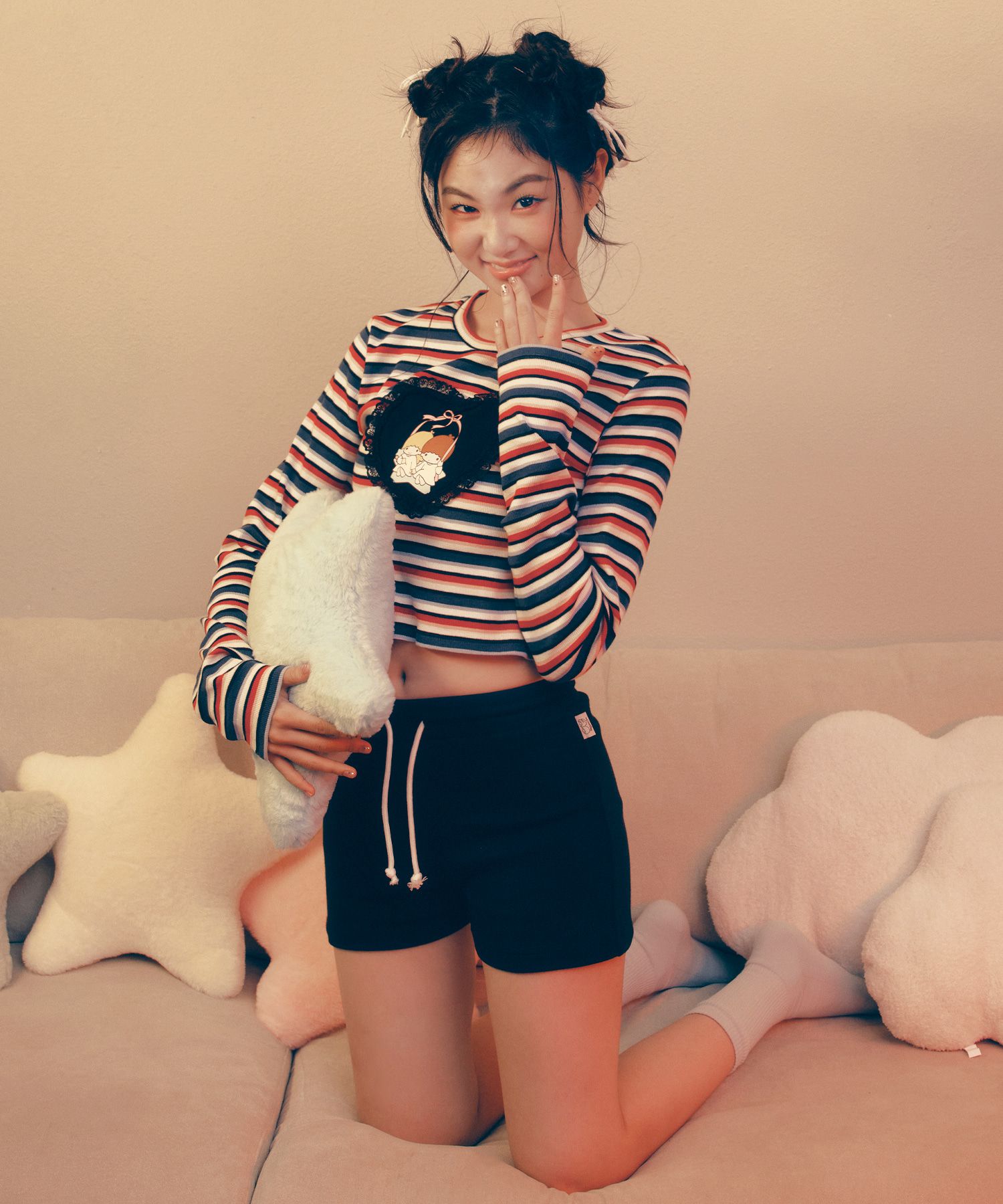 MUSINSA | YOUHEE YOUHEE x LITTLE TWIN STAR STRIPE LONG