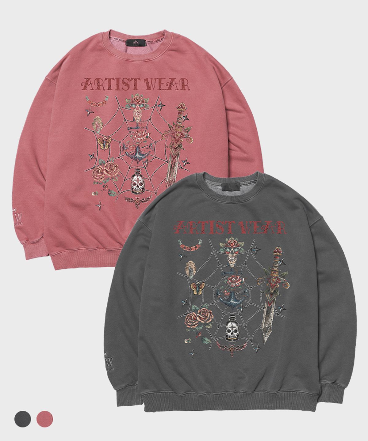 아티스트웨어(ARTISTWEAR) [ATW] 빈티지스쿨 피그먼트 맨투맨