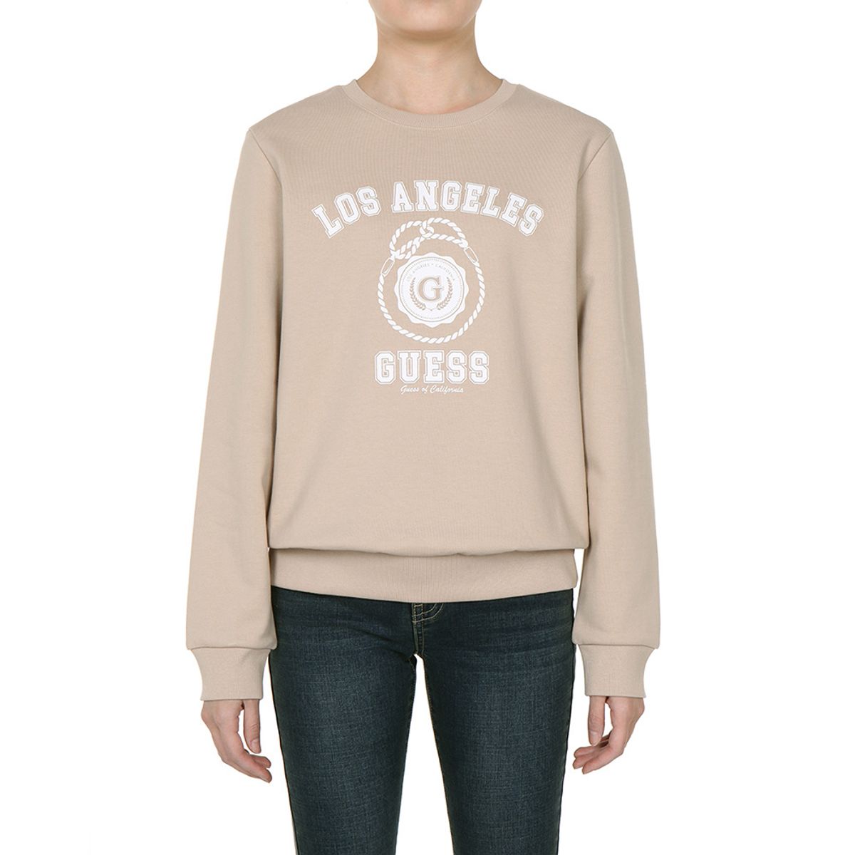 게스(GUESS) GUESS LADY FLEECE SWEATSHIRT_라운드로고 RN4K04C1