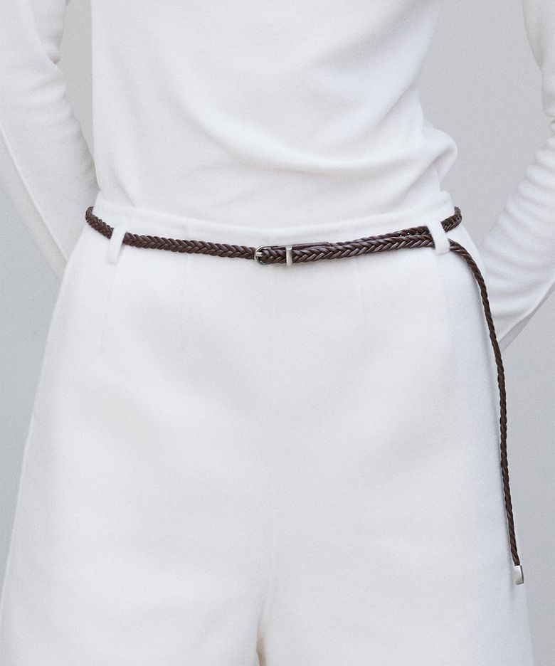 BRAIDED BELT BROWN