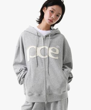 [2TYPE] PCE APPLIQUE ZIP HOODIE (GREY)